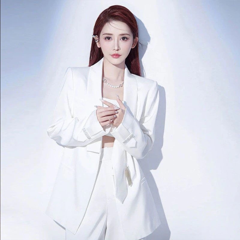 メガ割24姉妹気質白スーツズボンプロフェッショナルツーピーススーツs12851288 メガ割24姉妹気質白スーツズボンプロフェッショナルツーピーススーツs12851288