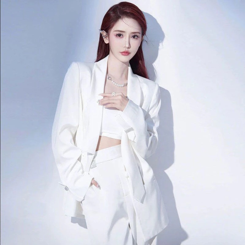 メガ割24姉妹気質白スーツズボンプロフェッショナルツーピーススーツs12851288 メガ割24姉妹気質白スーツズボンプロフェッショナルツーピーススーツs12851288