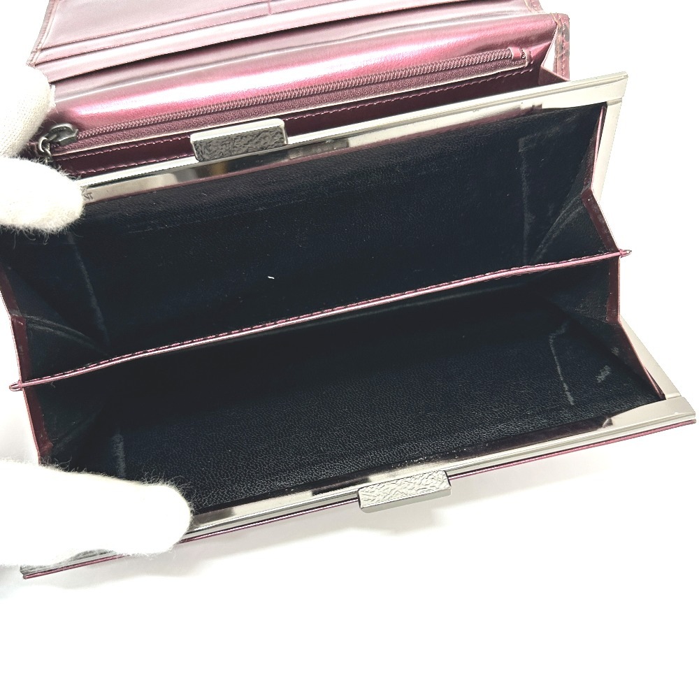 YVES SAINT LAURENT イヴ・サンローラン 長財布 YSLロゴ 総柄 財布 ロングウォレット 2つ折り がま口 レザー ワインレッド YVES SAINT LAURENT イヴ・サンローラン 長財布 YSLロゴ 総柄 財布 ロングウォレット 2つ折り がま口 レザー ワインレッド