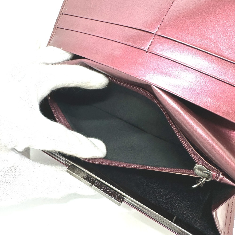 YVES SAINT LAURENT イヴ・サンローラン 長財布 YSLロゴ 総柄 財布 ロングウォレット 2つ折り がま口 レザー ワインレッド YVES SAINT LAURENT イヴ・サンローラン 長財布 YSLロゴ 総柄 財布 ロングウォレット 2つ折り がま口 レザー ワインレッド