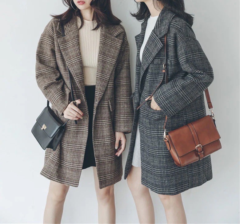 グレンチェック ウールコート アウター 厚手 通勤 通学 OL ビジネス チェスターコート ゆったり グレンチェック ウールコート アウター 厚手 通勤 通学 OL ビジネス チェスターコート ゆったり