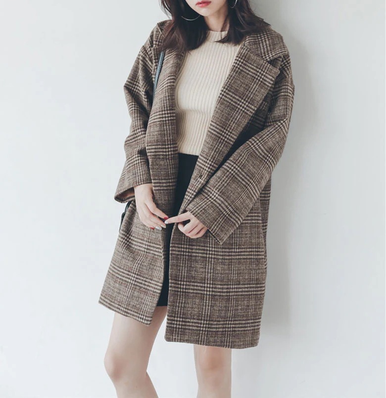 グレンチェック ウールコート アウター 厚手 通勤 通学 OL ビジネス チェスターコート ゆったり グレンチェック ウールコート アウター 厚手 通勤 通学 OL ビジネス チェスターコート ゆったり