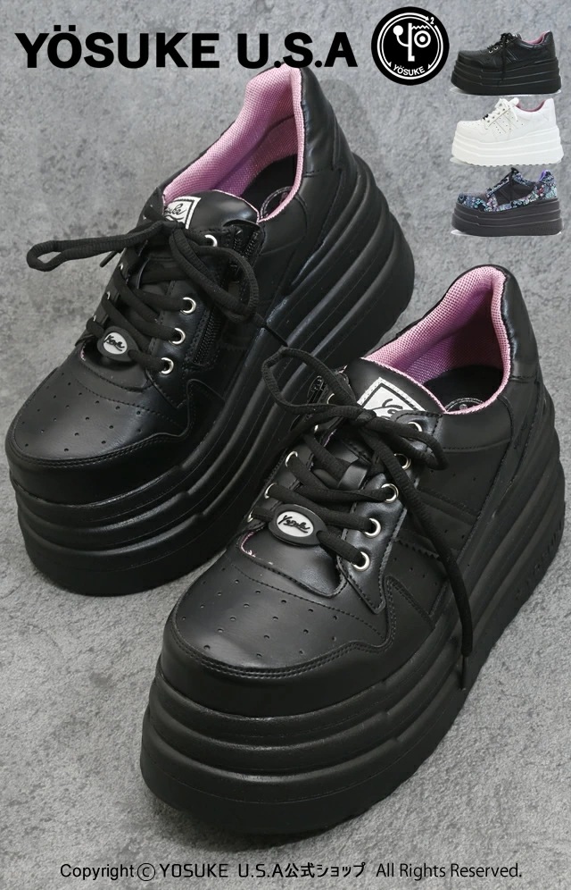 公式SHOP特典キズ補修液付 / ヨースケ 厚底スニーカー メンズ 9cm 厚底フラット 公式SHOP特典キズ補修液付 / ヨースケ 厚底スニーカー メンズ 9cm 厚底フラット