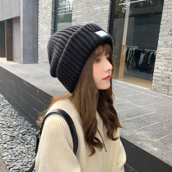 Qoo10] 冬用の女性用ゆったり大きめ頭囲ニット帽秋