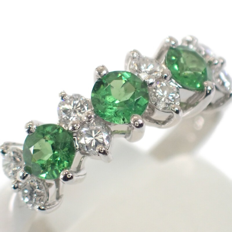 【no brand】デザインジュエリー リング Pt900プラチナ 12号 ツァボライト ダイヤモンド レディース 【no brand】デザインジュエリー リング Pt900プラチナ 12号 ツァボライト ダイヤモンド レディース