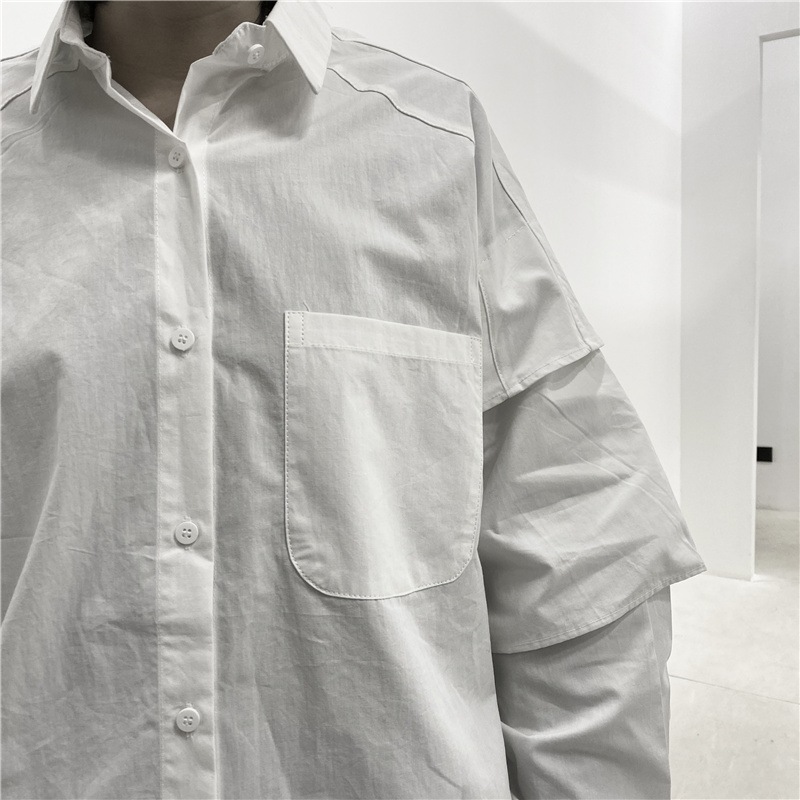 春夏新作レディース長袖シャツ無地シンプルカジュアルシャツレディースパーソナリティレトロファッションシャツオールマッチカジュアルレディースシャツファッション