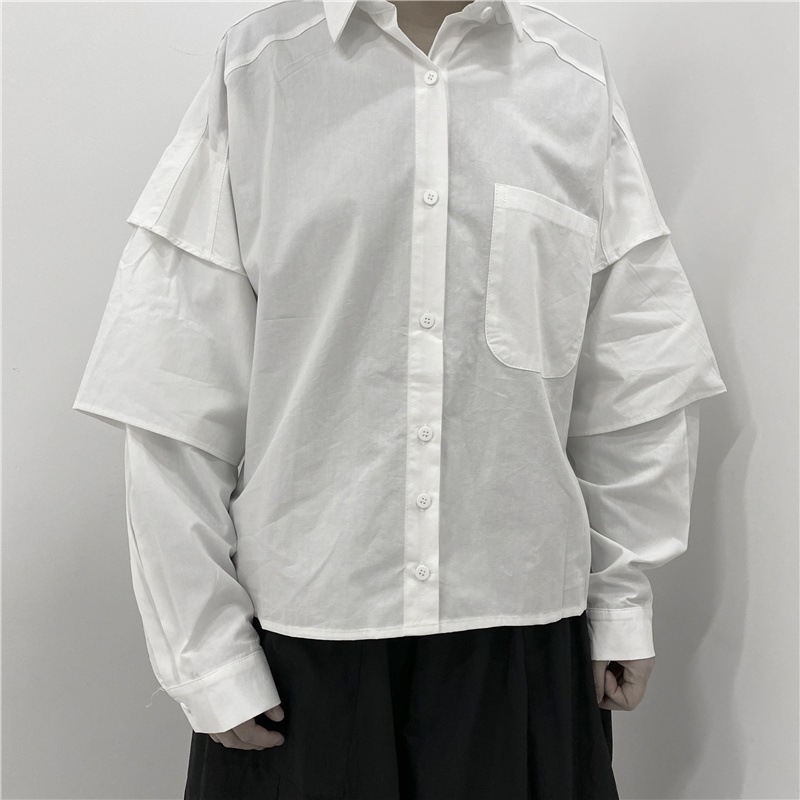 春夏新作レディース長袖シャツ無地シンプルカジュアルシャツレディースパーソナリティレトロファッションシャツオールマッチカジュアルレディースシャツファッション