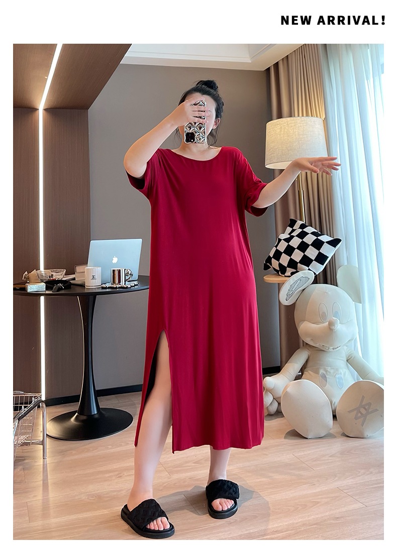 ワンピース カットソー ロングスカート ロング ロング丈 7分丈 ミディアム丈 袖あり 半袖 ラウンドネック 襟なし フレア ワイド アシンメトリー スリット サイドスリット かわいい 大人可愛い