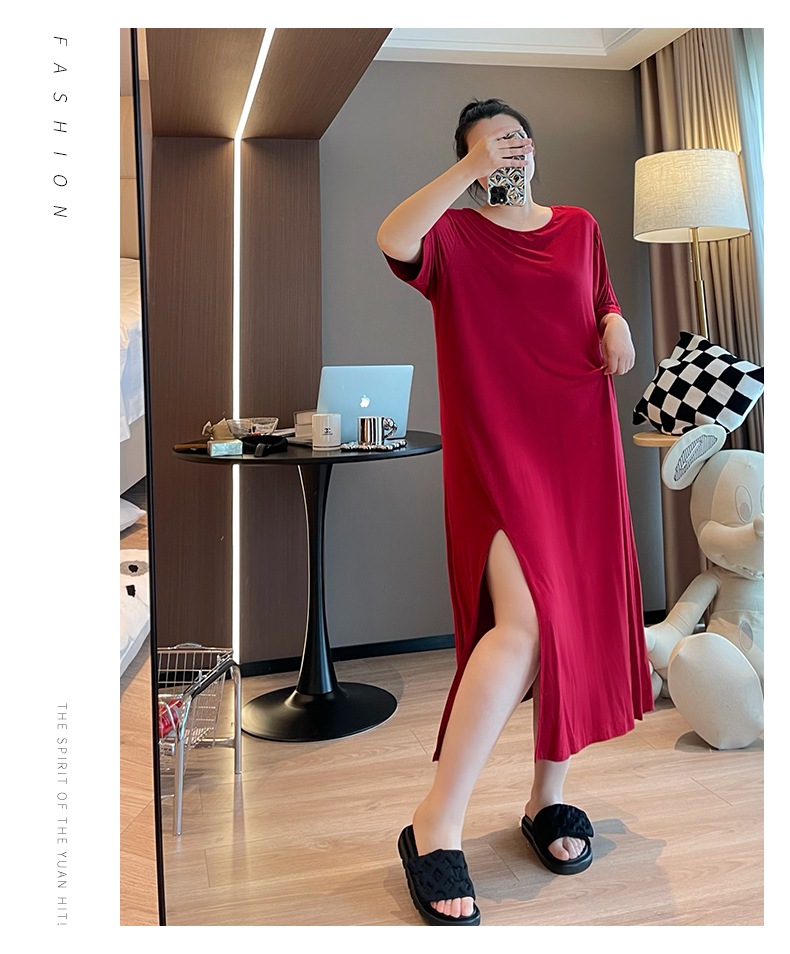 ワンピース カットソー ロングスカート ロング ロング丈 7分丈 ミディアム丈 袖あり 半袖 ラウンドネック 襟なし フレア ワイド アシンメトリー スリット サイドスリット かわいい 大人可愛い