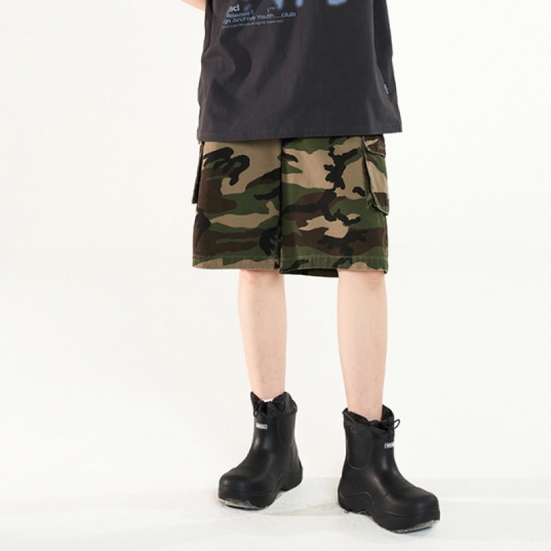 [ODD STUDIO] CAMO WASHING COTTON CARGO HALF パンツ ★新作★ ODD STUDIO] CAMO WASHING COTTON CARGO HALF パンツ ☆新作