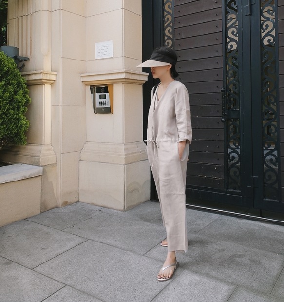 パンツ オールインワン レディース 長袖 前開き サロペット 黒 グレー ゆったり ジャンプスーツ ロング 楽ちん ワイド ポケット ナチュラル シンプル 体型カバー お洒落 クール S M L XL