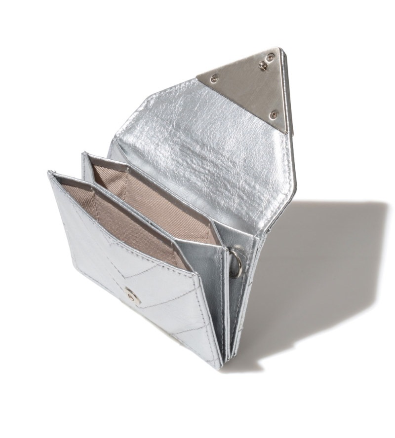 Settimissimo ラメ ステッチ パネル デザイン フレア スカート新品 CRINKLE TRIANGLE QUILTING POCKET D - ECRU ⁄ BLACK ⁄ SILVER ⁄ D