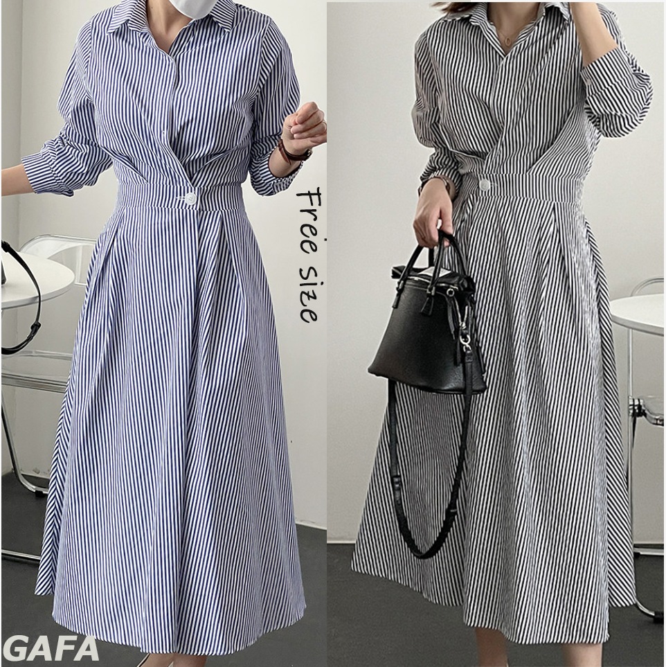 ワンピース レディース 40代 きれいめ シャツワンピース 秋服 長袖ワンピース ボーダー柄折り襟 Aラインスカート オシャレ韓国風 カジュアル 通勤OL 50代 ワンピース レディース 40代 きれいめ シャツワンピース 秋服 長袖ワンピース ボーダー柄折り襟 Aラインスカート オシャレ韓国風 カジュアル 通勤OL 50代