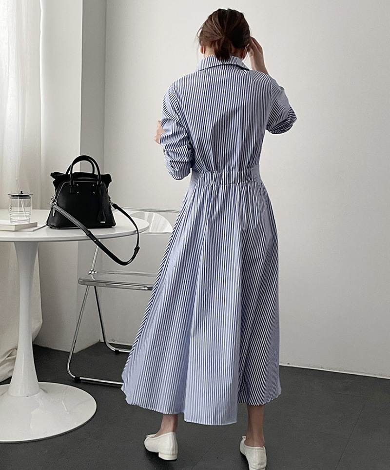 ワンピース レディース 40代 きれいめ シャツワンピース 秋服 長袖ワンピース ボーダー柄折り襟 Aラインスカート オシャレ韓国風 カジュアル 通勤OL 50代 ワンピース レディース 40代 きれいめ シャツワンピース 秋服 長袖ワンピース ボーダー柄折り襟 Aラインスカート オシャレ韓国風 カジュアル 通勤OL 50代