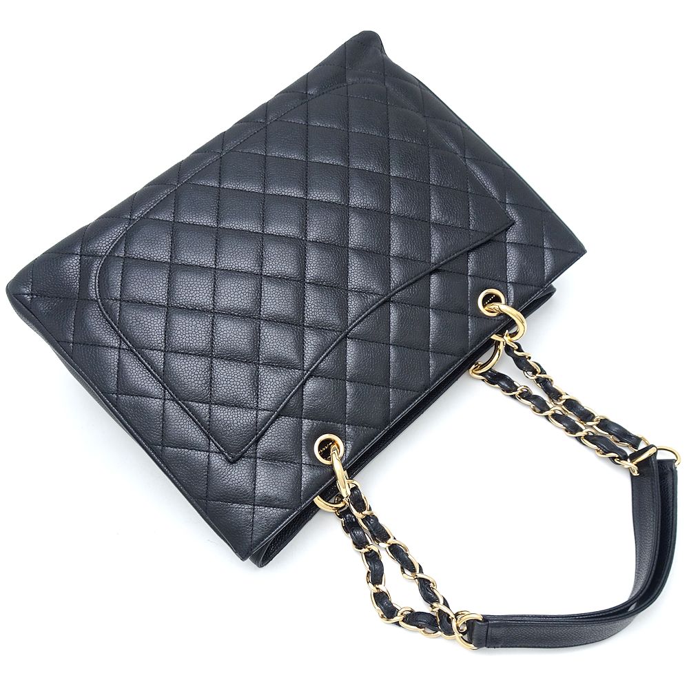 GSTトートバッグ A50995 トートバッグ キャビアスキン ブラック/352002【中古】