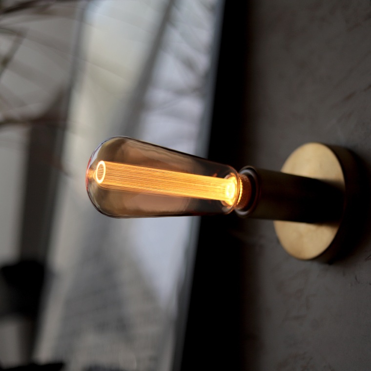 【2個セット】モダン電球 LED モダン 口金 E26 調光器対応 led 電球 シック 眩しくない かっこいい かわいい アンバー グレー 細長い エジソン球型 チューブ型 電球色