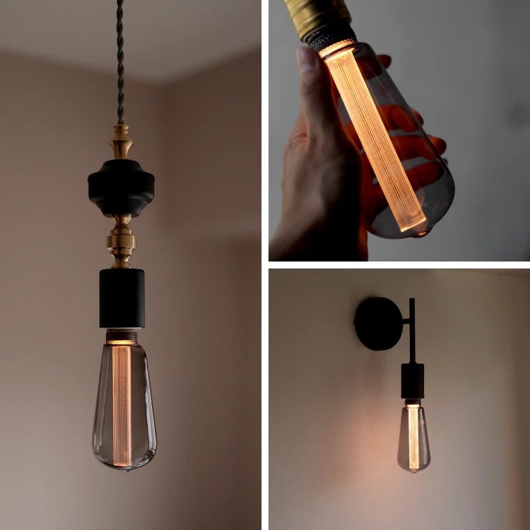 【2個セット】モダン電球 LED モダン 口金 E26 調光器対応 led 電球 シック 眩しくない かっこいい かわいい アンバー グレー 細長い エジソン球型 チューブ型 電球色