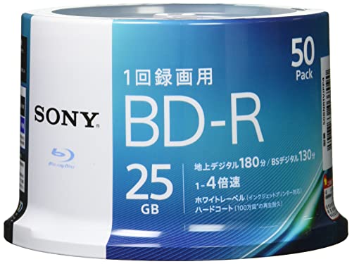 ソニー ブルーレイディスク BD-R 25GB (1枚あたり地デジ約3時間) 1回録画用 50枚入り