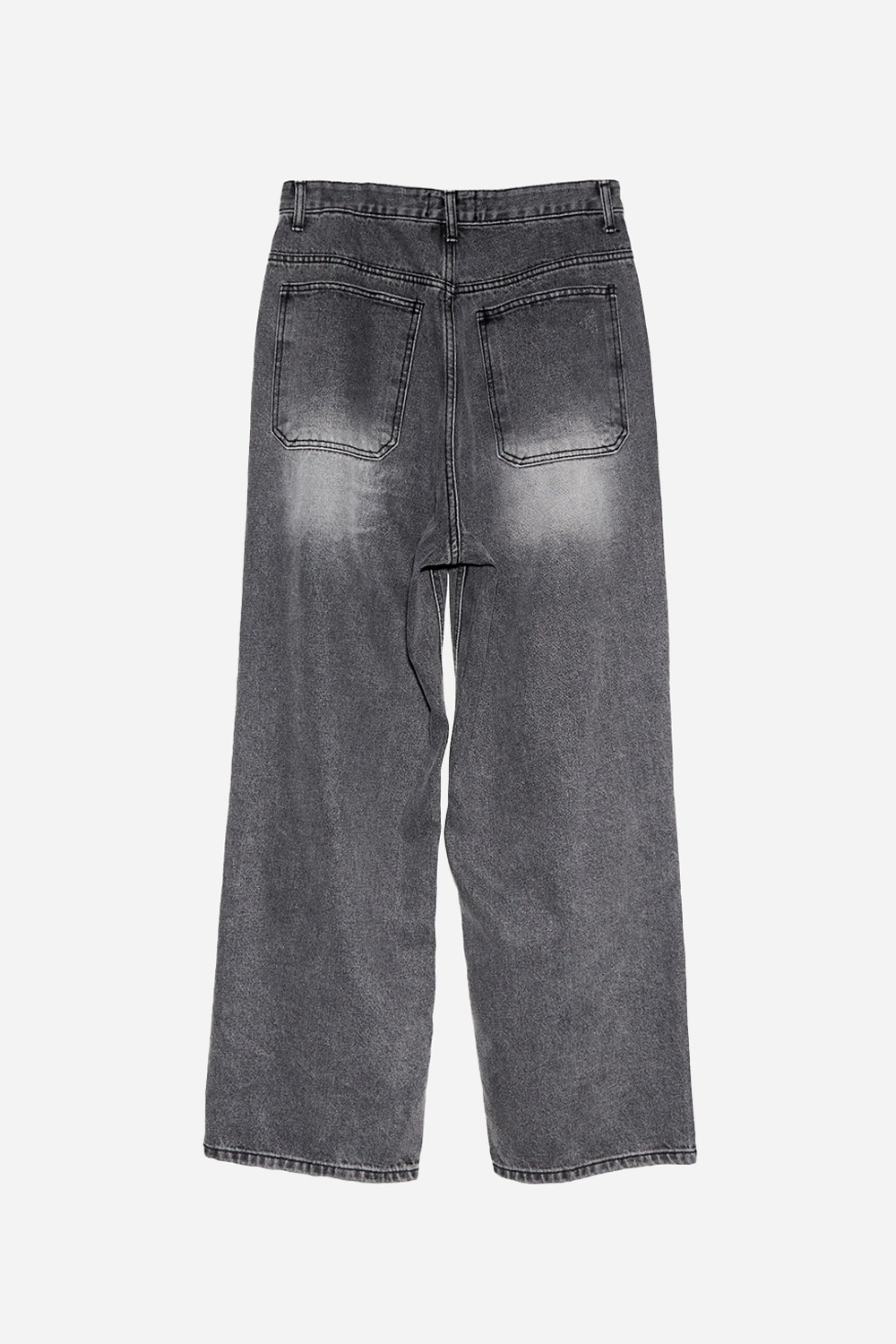 Gray Brush Destroyed Wide Denim Pants 新商品 男女共用 デイリー ジーンズ カップルアイテム ストリートファッション 贈り物 学生 大学生