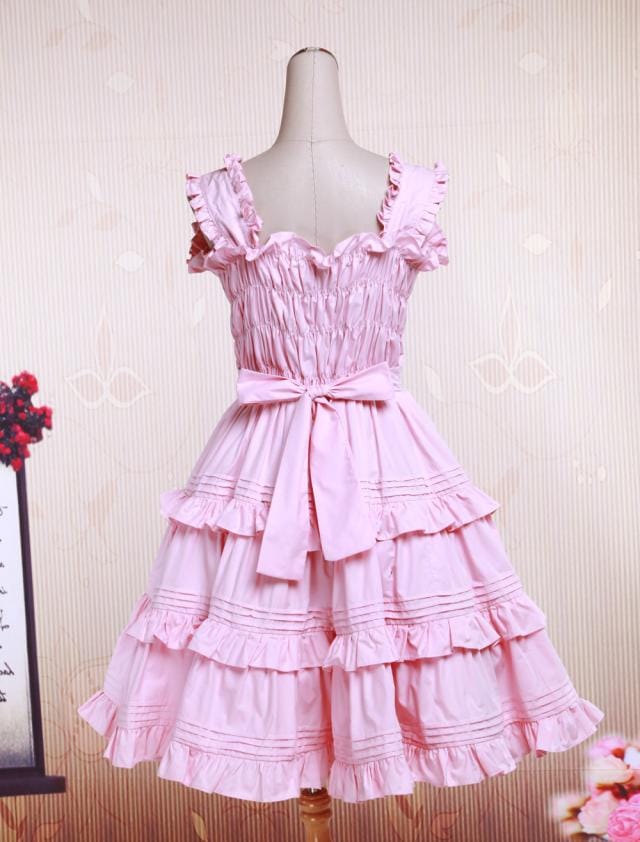 【全店任意2枚購入で100円OFF】ロリータジャンパースカート,ピンク ティアド ラッフル クラシック&トラディション コットン 【全店任意2枚購入で100円OFF】ロリータジャンパースカート,ピンク ティアド ラッフル クラシック&トラディション コットン