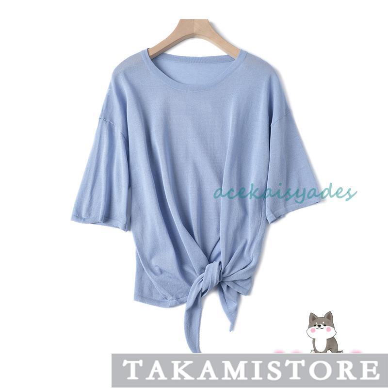 【2025新作SALE】Tシャツ ニット 半袖 レディース トップス ロンT ティーシャツ ストレッチ スポーツ カットソー おしゃれ 春服 カジュアル 通勤