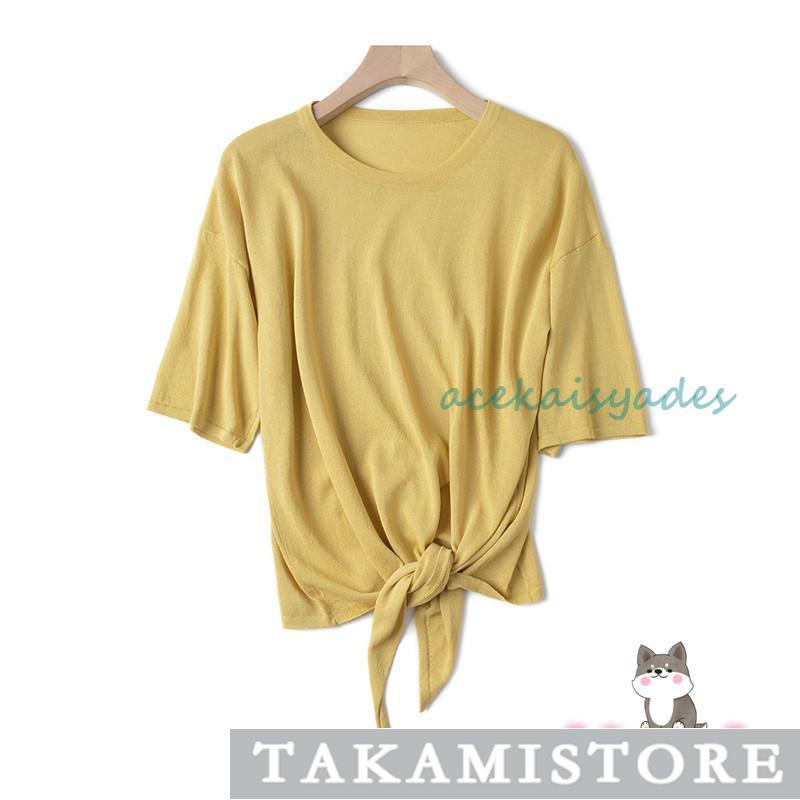 【2025新作SALE】Tシャツ ニット 半袖 レディース トップス ロンT ティーシャツ ストレッチ スポーツ カットソー おしゃれ 春服 カジュアル 通勤