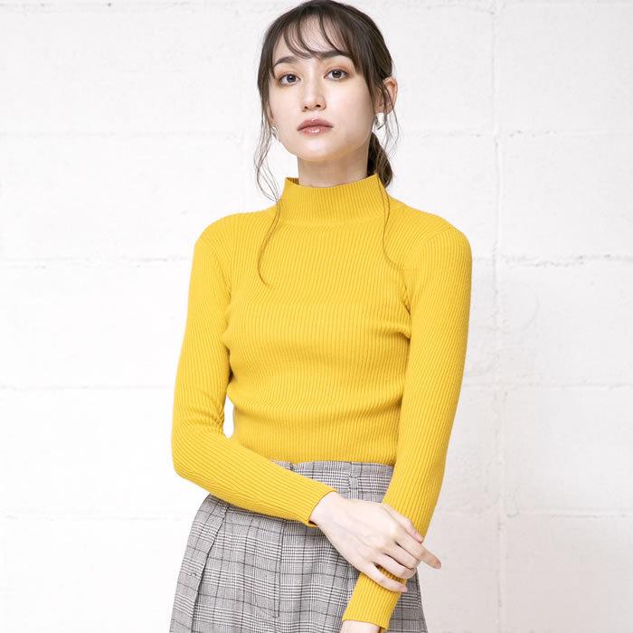 【迅速出荷】販売最低価 ! ストレッチリブハイネックセーター リブニット トップス レディース 長袖 春 秋冬 SNS掲載