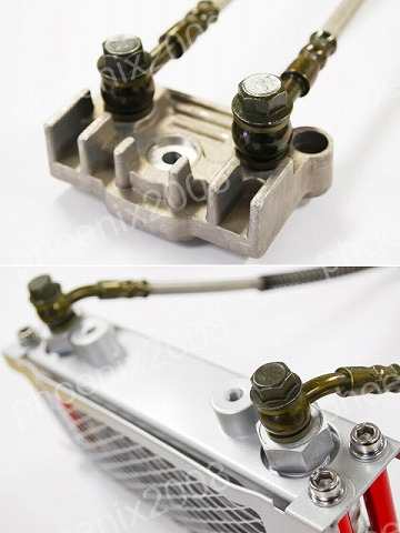 ATV 四輪バギー モンキー 汎用 オイルクーラーセット 多段 13段 13フィン 青 ATV 四輪バギー モンキー 汎用 オイルクーラーセット 多段 13段 13フィン 青