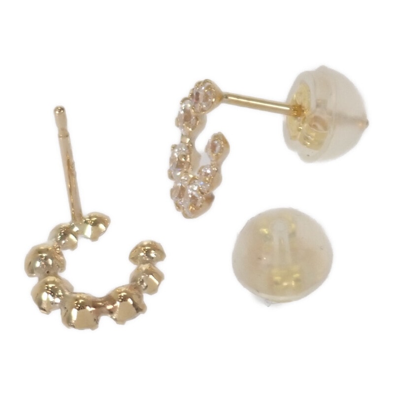 K18YG デザインジュエリー スワロフスキージルコニア ピアス K18イエローゴールド キュービック・ジルコニア レディース【Aランク】