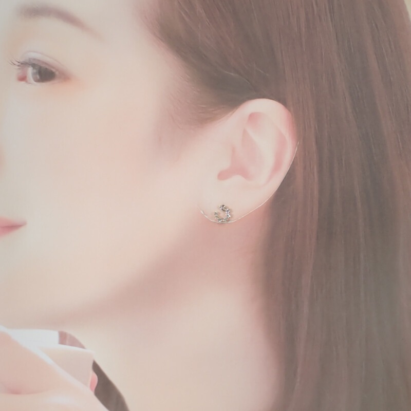 K18YG デザインジュエリー スワロフスキージルコニア ピアス K18イエローゴールド キュービック・ジルコニア レディース【Aランク】