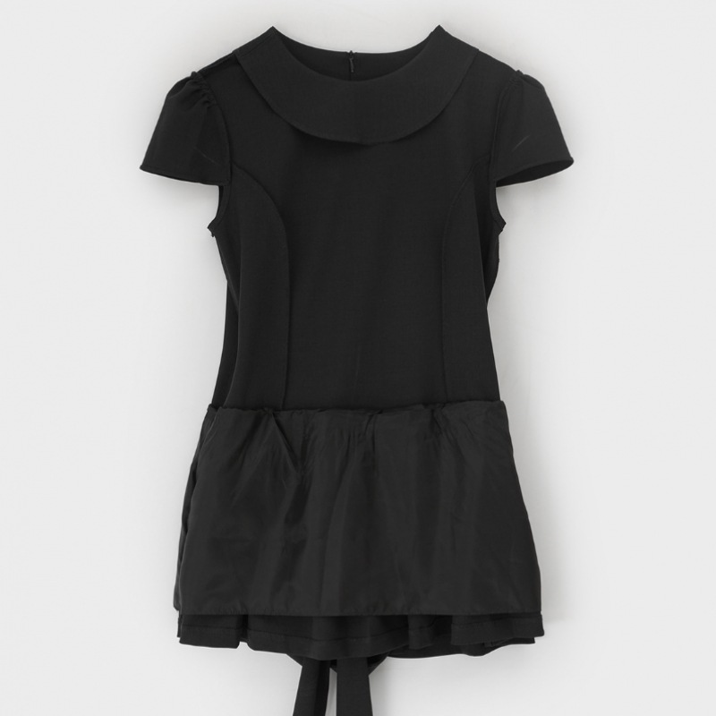 ブラックアップ ベンソ フレア リボン ミニワンピース