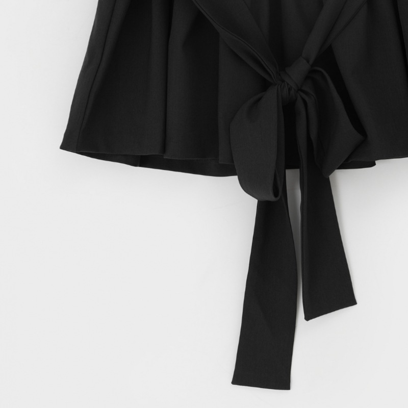 ブラックアップ ベンソ フレア リボン ミニワンピース