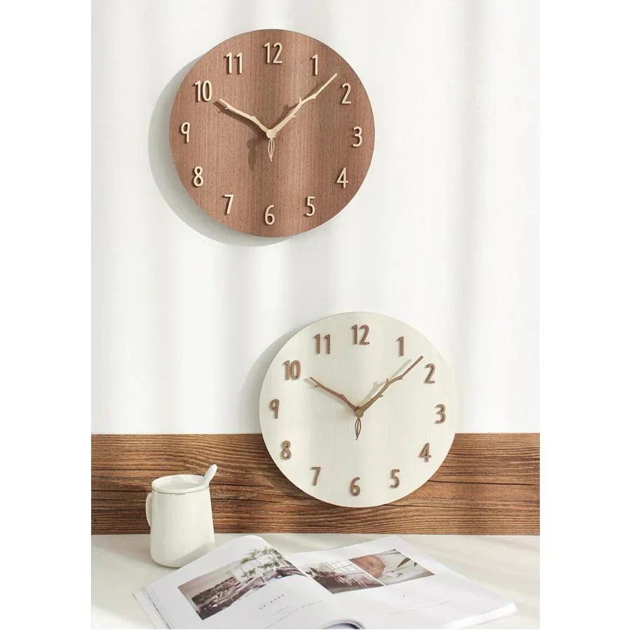 掛け時計 壁掛け時計 おしゃれ 静音 木製 木 連続秒針 シンプル デジタル 非電波 見やすい 時計 リビング 部屋 インテリア 新築祝い