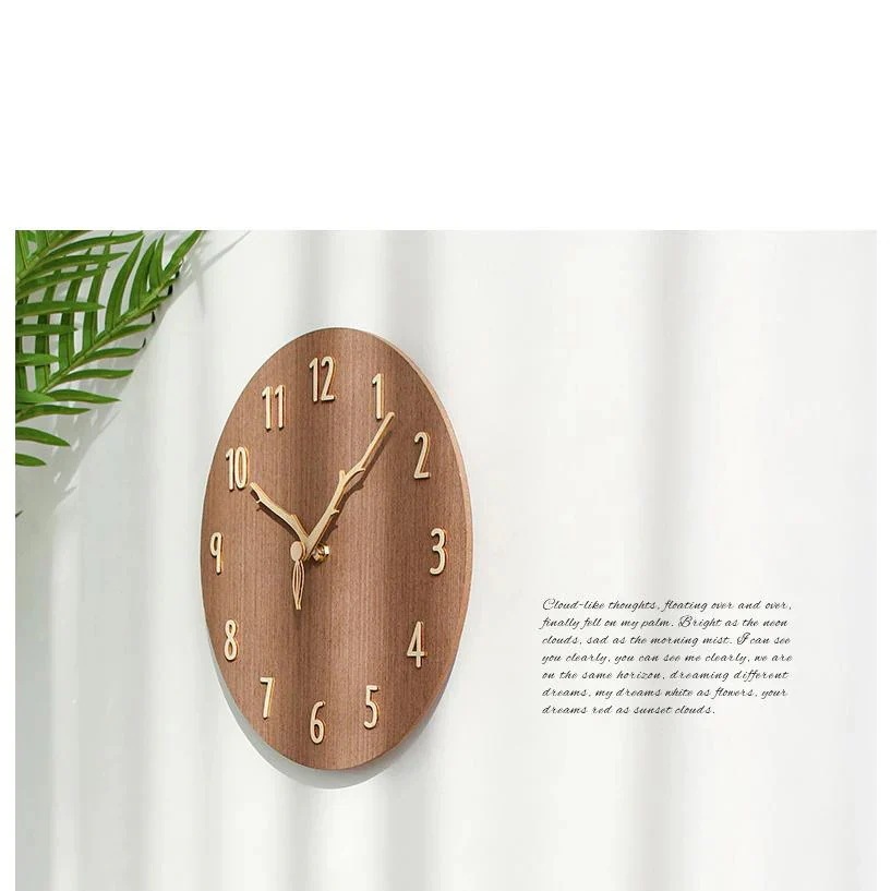 掛け時計 壁掛け時計 おしゃれ 静音 木製 木 連続秒針 シンプル デジタル 非電波 見やすい 時計 リビング 部屋 インテリア 新築祝い