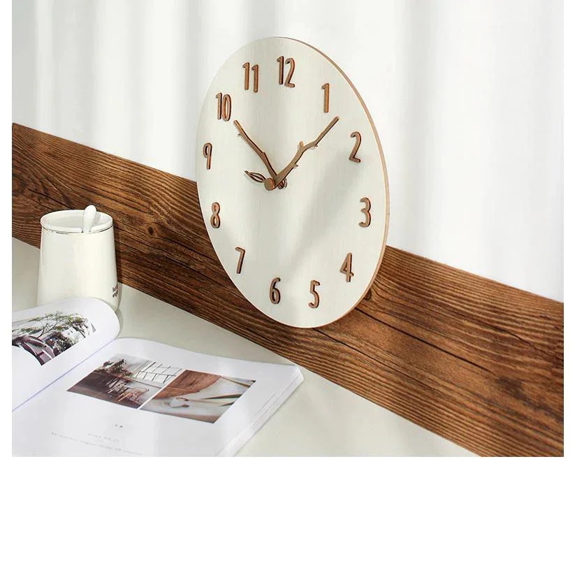 掛け時計 壁掛け時計 おしゃれ 静音 木製 木 連続秒針 シンプル デジタル 非電波 見やすい 時計 リビング 部屋 インテリア 新築祝い