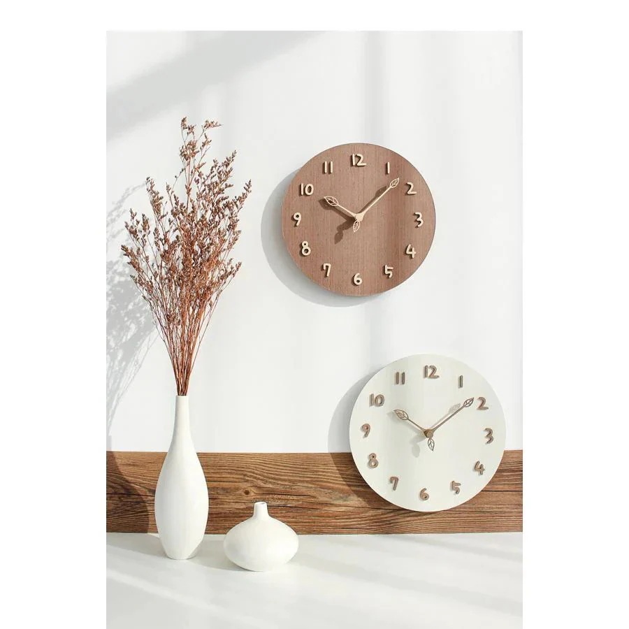 掛け時計 壁掛け時計 おしゃれ 静音 木製 木 連続秒針 シンプル デジタル 非電波 見やすい 時計 リビング 部屋 インテリア 新築祝い