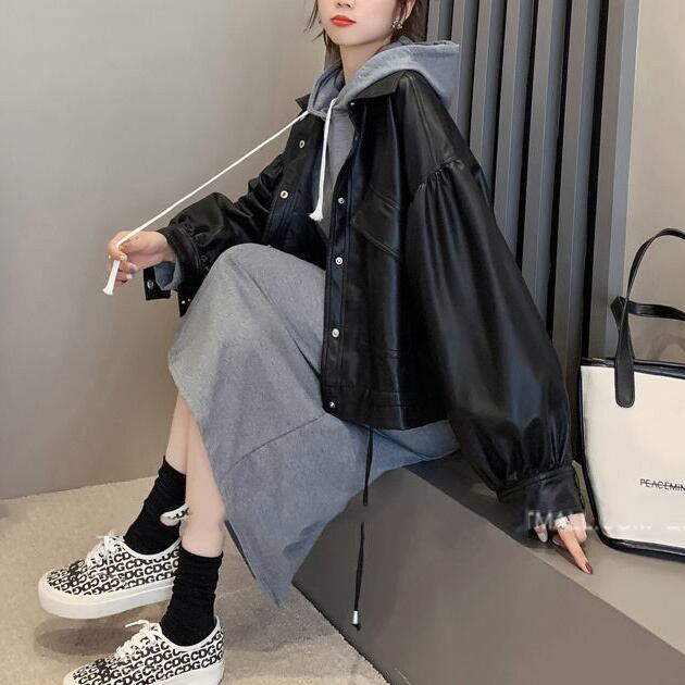 ZARA 黒 フード付き クロップド ショート丈 ジャケット S