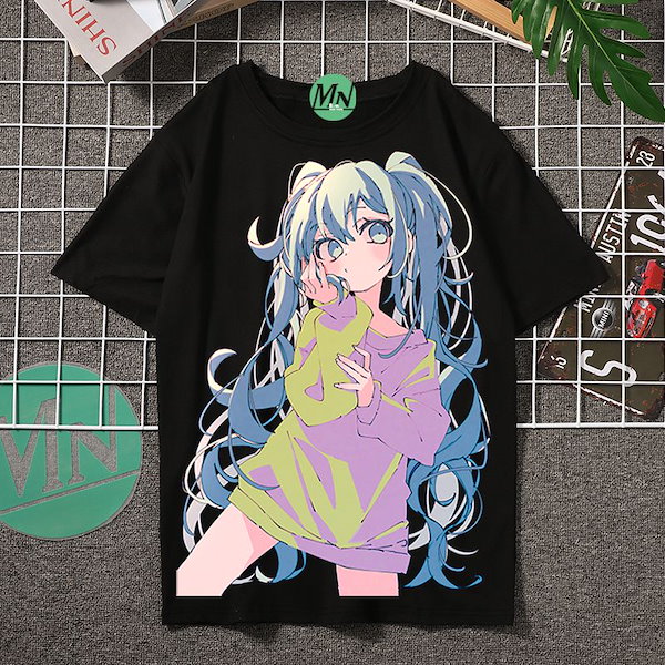 Qoo10] 初音ミク新半袖tシャツ日系二次元ミク男女