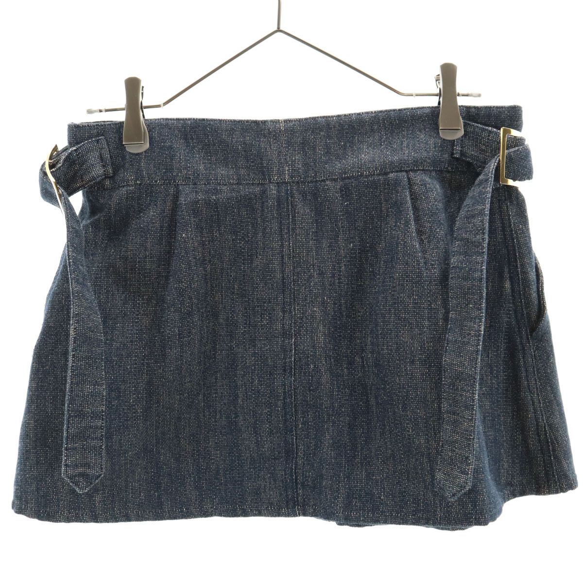 イタリア製 リネンブレンド ミニスカート 38 インディゴ レディース 古着