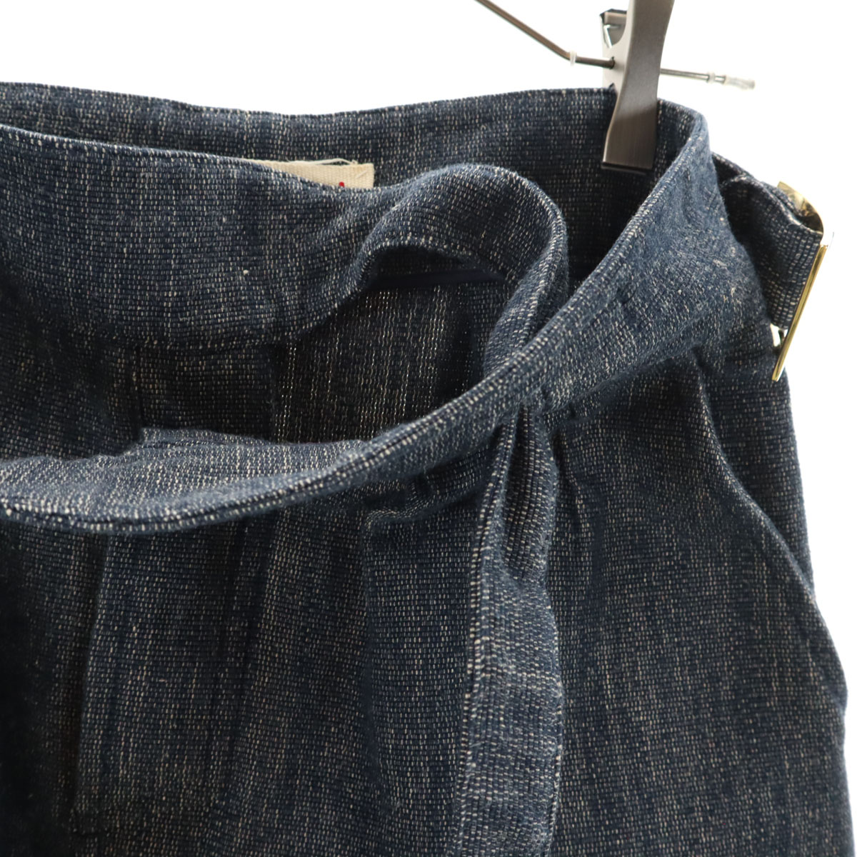 イタリア製 リネンブレンド ミニスカート 38 インディゴ レディース 古着