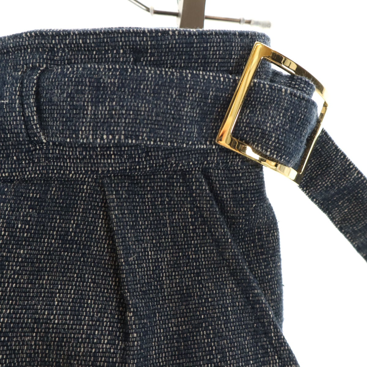 イタリア製 リネンブレンド ミニスカート 38 インディゴ レディース 古着