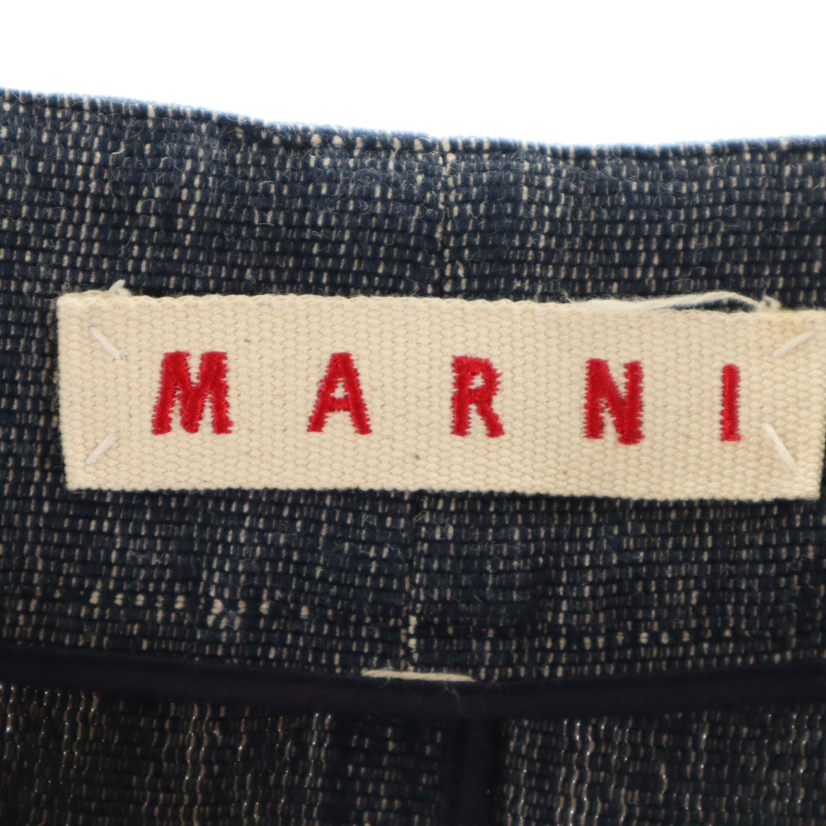 イタリア製 リネンブレンド ミニスカート 38 インディゴ レディース 古着