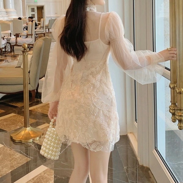 【急速出荷 2025年新作】ミニドレス 白 パーティードレス お呼ばれワンピース 韓国 ドレス ホワイトドレス 花柄ドレス ガーリードレス ミニワンピース 花柄 リーフ柄 ハイネック 春 秋 長袖 ミ 【急速出荷 2025年新作】ミニドレス 白 パーティードレス お呼ばれワンピース 韓国 ドレス ホワイトドレス 花柄ドレス ガーリードレス ミニワンピース 花柄 リーフ柄 ハイネック 春 秋 長袖 ミ