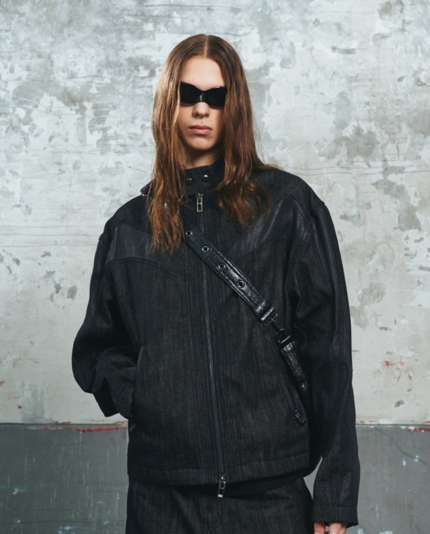 【MAISON MINED】 SICKLE BIKER DENIM JACKET