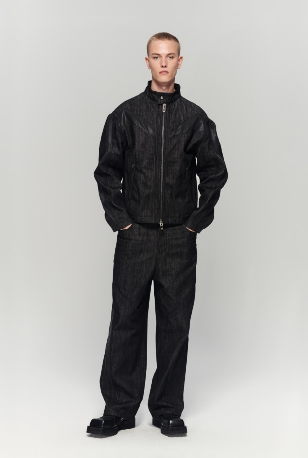 【MAISON MINED】 SICKLE BIKER DENIM JACKET