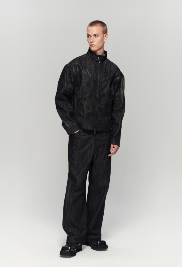 【MAISON MINED】 SICKLE BIKER DENIM JACKET