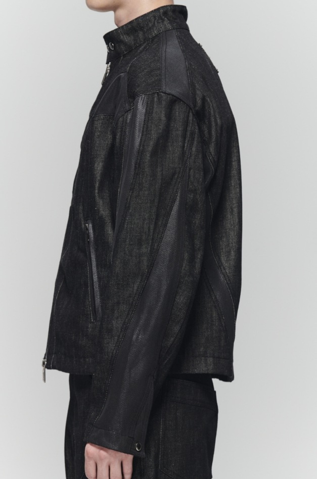 【MAISON MINED】 SICKLE BIKER DENIM JACKET