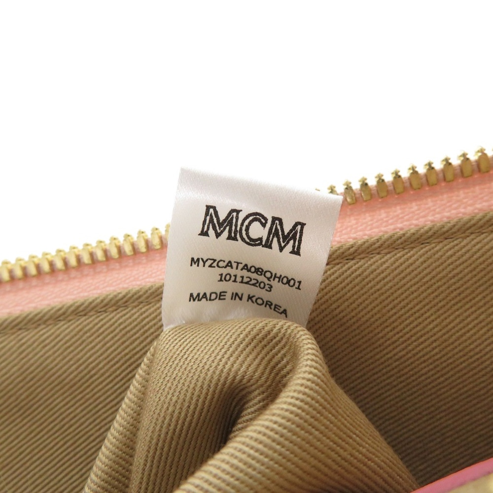 未使用品 MCM クロスボディポーチ 2wayクラッチバッグ ヴィセトス柄 ピンク ゴールド金具 MYZCAT08QH001 ショルダーバッグ レザー/レザー ピンク 2268【中古】 レディ
