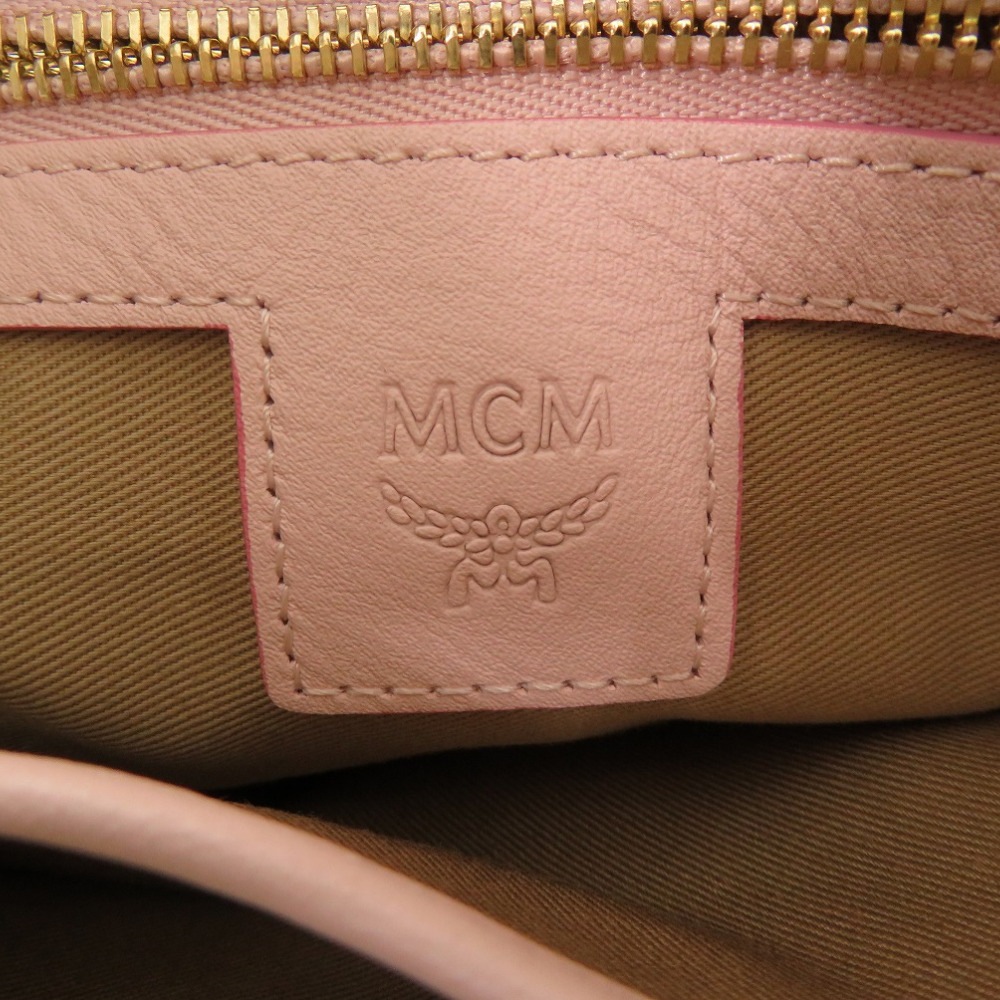 未使用品 MCM クロスボディポーチ 2wayクラッチバッグ ヴィセトス柄 ピンク ゴールド金具 MYZCAT08QH001 ショルダーバッグ レザー/レザー ピンク 2268【中古】 レディ