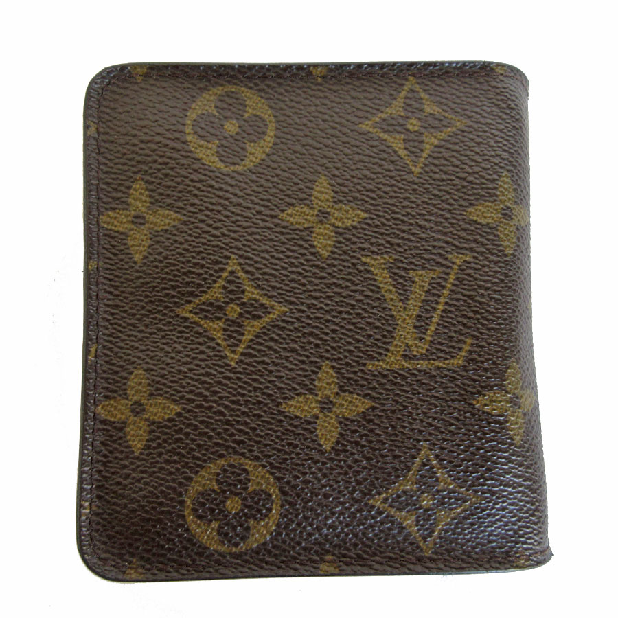 ルイ ヴィトン LOUIS VUITTON 二つ折り財布 モノグラム コンパクトジップ モノグラムキャンバス ブラウン ゴールド ユニセックス M61667 s0388f